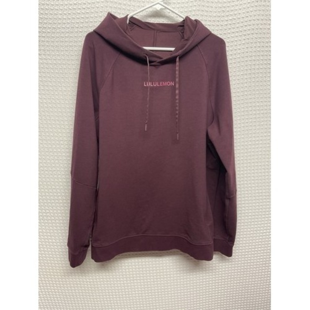 Lululemon Burgundy Maroon City Sweat Hoodie Pullover Men XL Machine Wash
